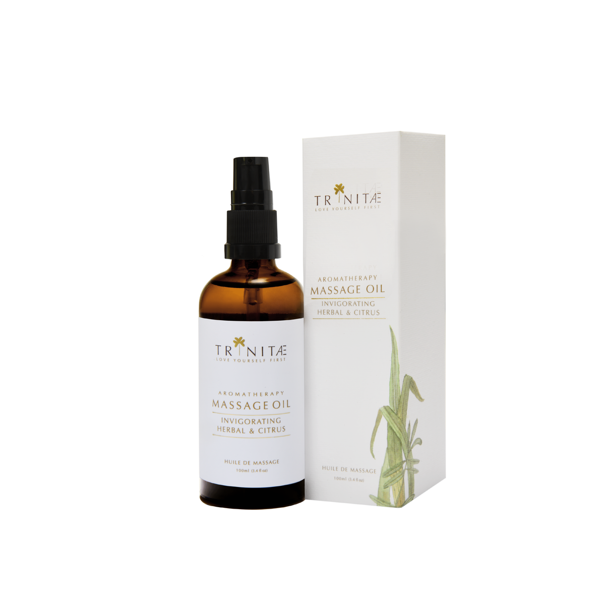 Aromatherapy Massage Oil Invigorating Herbal Blend – Trinitae