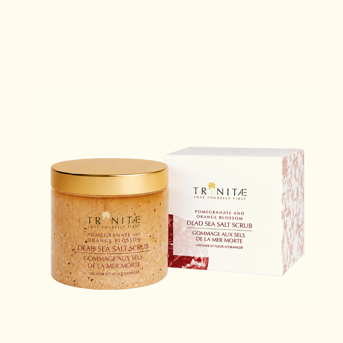 Pomegranate & Orange Blossom Dead Sea Salt Scrub – Trinitae